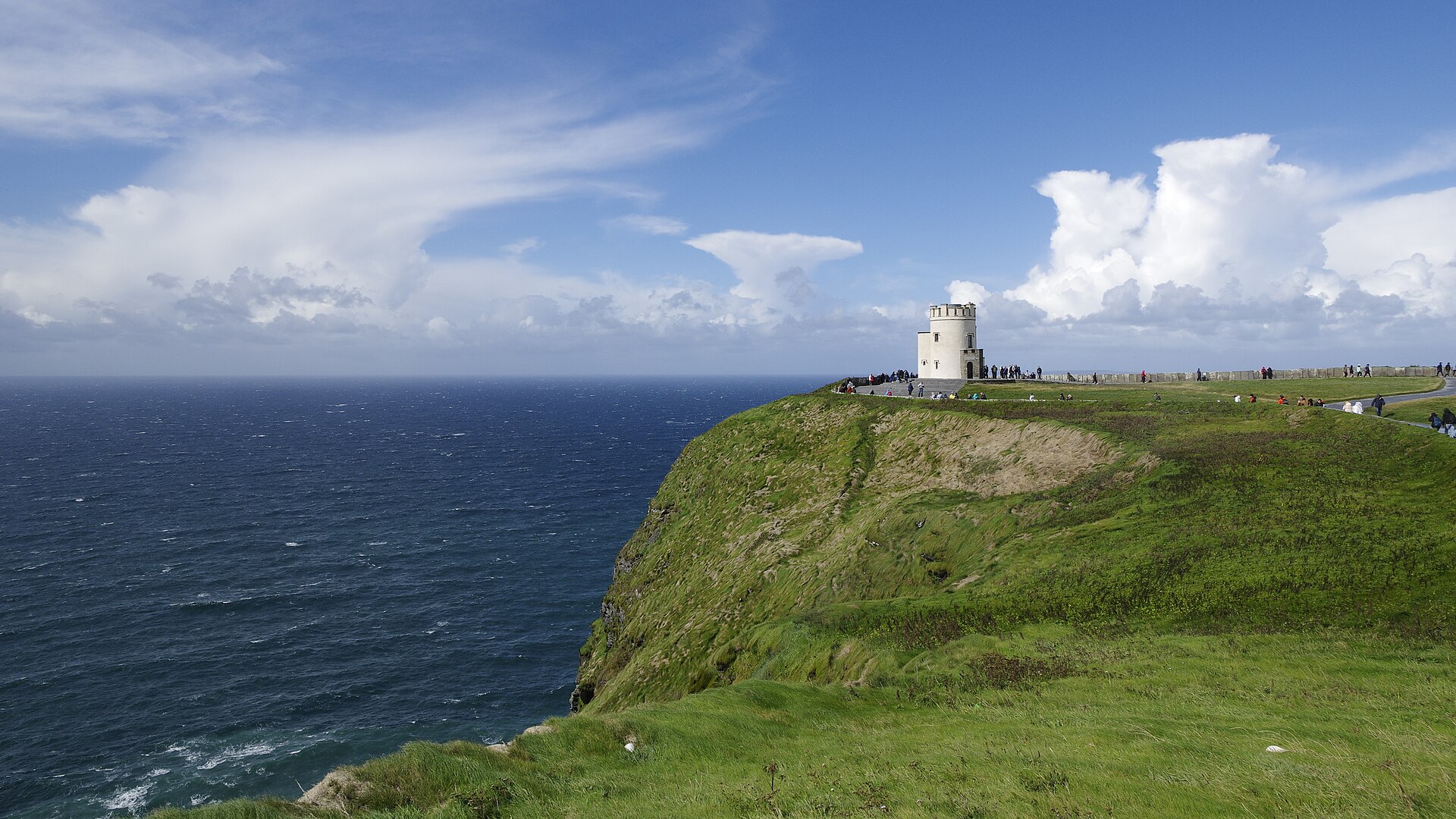 The Cliffs of Moher in Co. Clare on a bright day